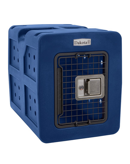 Dakota 283 G3 Dog Kennel – Small Blue, Framed Door with Keyed Latch, Ventilated & Stackable Crate, 23" x 16" x 18.75"