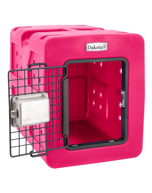Dakota 283 G3 Dog Kennel – Small Pink, Framed Door with Keyed Latch, Ventilated & Stackable Crate, 23" x 16" x 18.75"