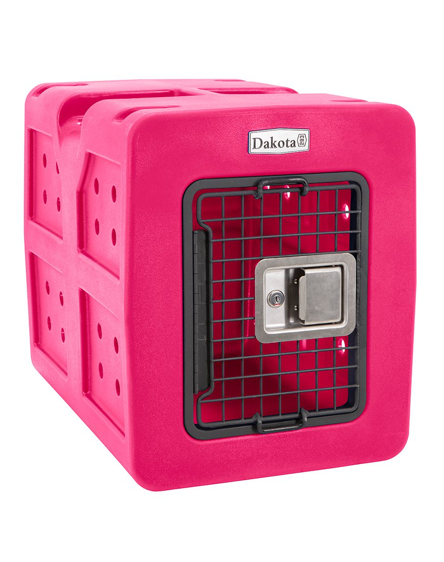 Dakota 283 G3 Dog Kennel – Small Pink, Framed Door with Keyed Latch, Ventilated & Stackable Crate, 23" x 16" x 18.75"