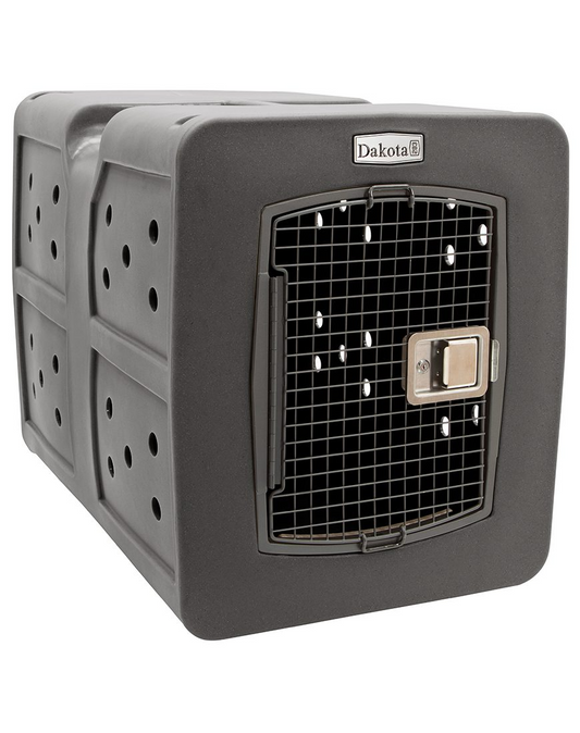 Dakota 283 G3 Dog Kennel with Dakota Guard – X-Large Dark Granite, Framed Door with Keyed Latch, Ventilated & Stackable Crate, 38.5" x 25.5" x 29.5"