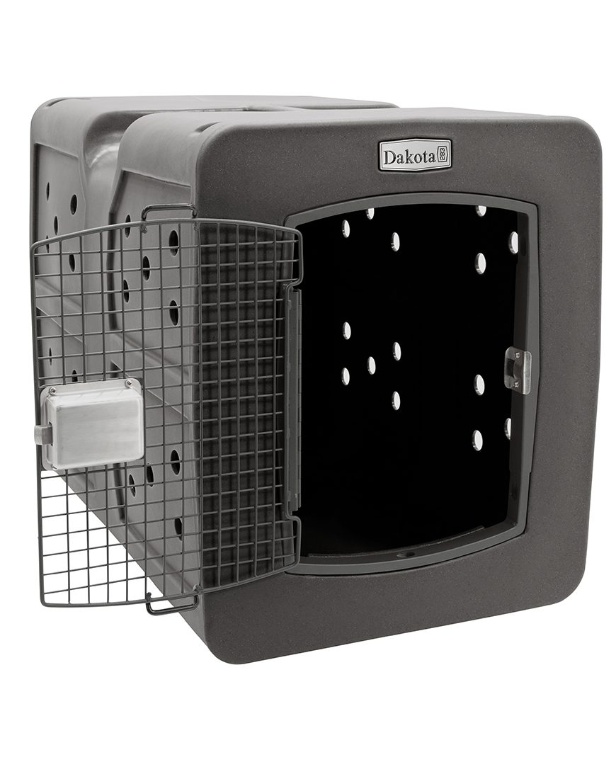 Dakota 283 G3 Dog Kennel with Dakota Guard – X-Large Dark Granite, Framed Door with Keyed Latch, Ventilated & Stackable Crate, 38.5" x 25.5" x 29.5"