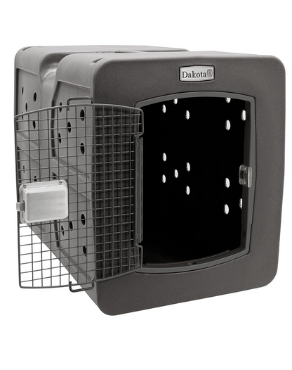 Dakota 283 G3 Dog Kennel with Dakota Guard – X-Large Dark Granite, Framed Door with Keyed Latch, Ventilated & Stackable Crate, 38.5" x 25.5" x 29.5"