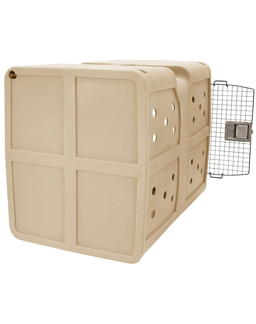 Dakota 283 G3 Dog Kennel with Dakota Guard – X-Large Coyote Granite, Framed Door with Keyed Latch, Ventilated & Stackable Crate, 38.5" x 25.5" x 29.5"