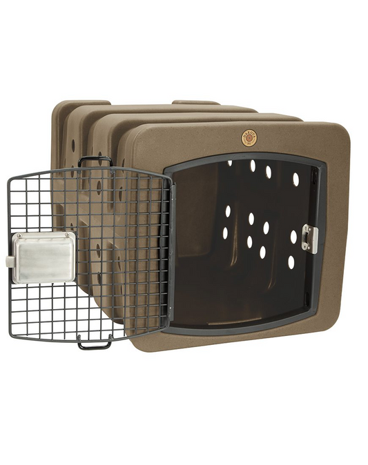 Dakota 283 T1 Dog Kennel with Dakota Guard – Coyote Granite, Small/Medium Crate with Keyed Latch, Rear Handle & Ventilation, 30" x 21.5" x 20"