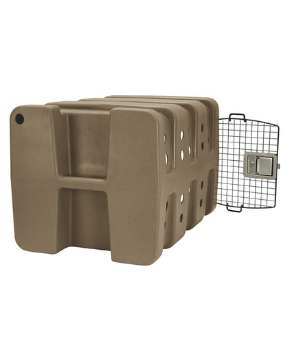 Dakota 283 T1 Dog Kennel with Dakota Guard – Coyote Granite, Small/Medium Crate with Keyed Latch, Rear Handle & Ventilation, 30" x 21.5" x 20"