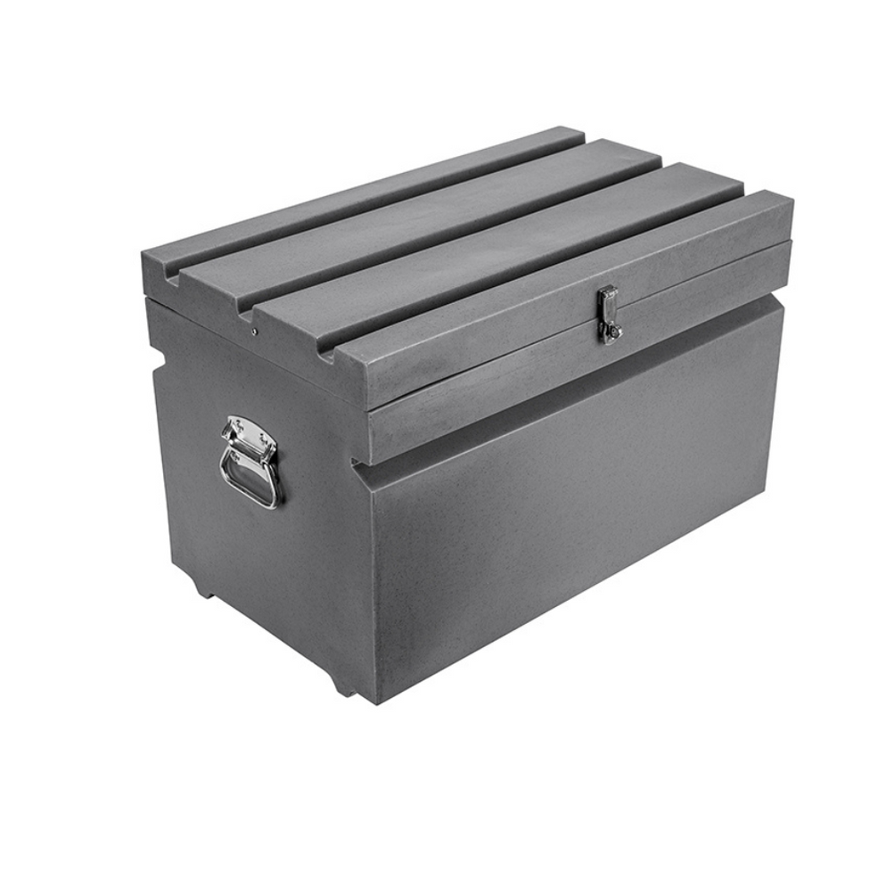 Dakota 283 Tack Trunk Storage Box – Dark Granite, Heavy-Duty Polyethylene with Lockable Hasp, Removable Accessory Trays, Weather-Resistant & Portable