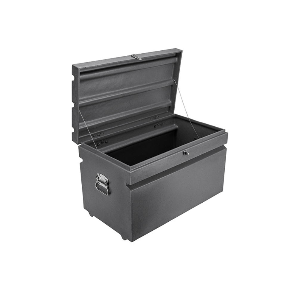 Dakota 283 Tack Trunk Storage Box – Dark Granite, Heavy-Duty Polyethylene with Lockable Hasp, Removable Accessory Trays, Weather-Resistant & Portable
