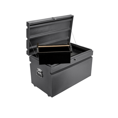 Dakota 283 Tack Trunk Storage Box – Dark Granite, Heavy-Duty Polyethylene with Lockable Hasp, Removable Accessory Trays, Weather-Resistant & Portable