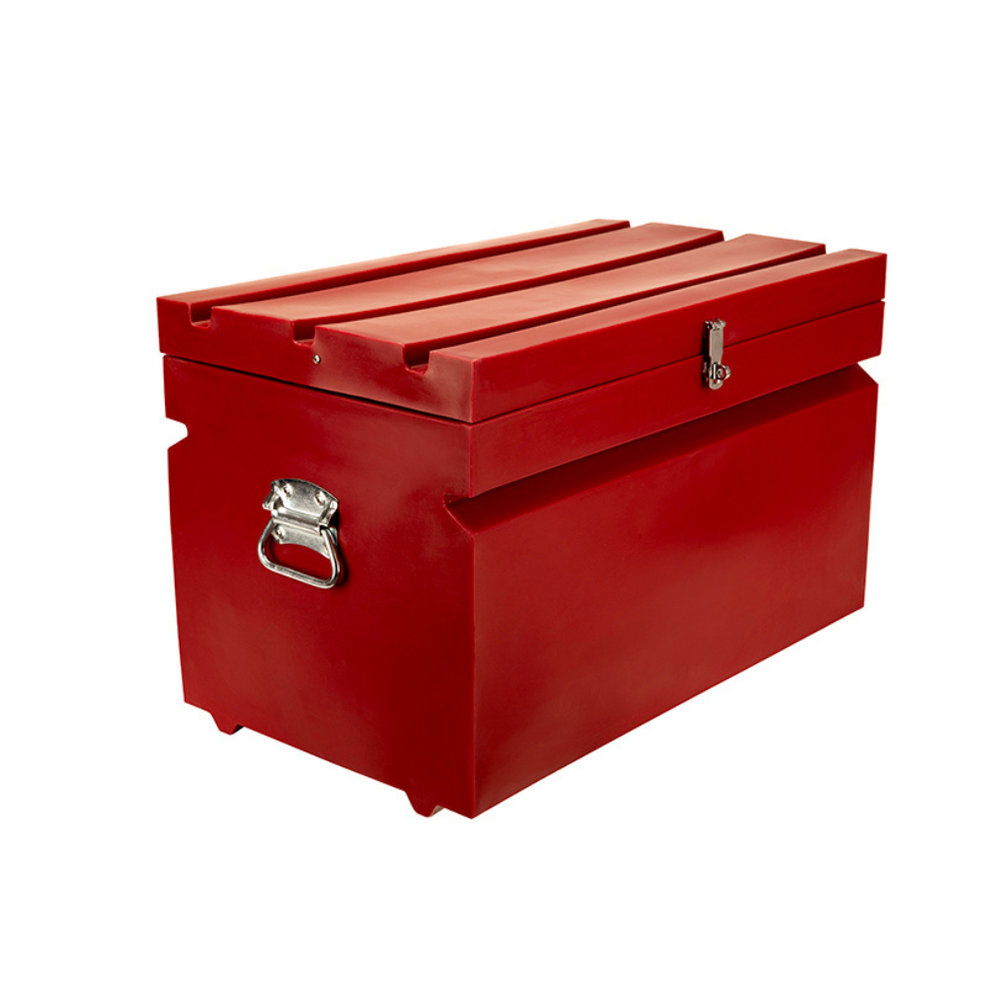 Dakota 283 Tack Trunk Storage Box – Marsala Red, Heavy-Duty Polyethylene with Lockable Hasp, Removable Accessory Trays, Weather-Resistant & Portable