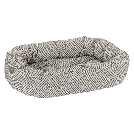 Donut Bed Diamondback – Oval Pet Bed with Removable Washable Cover & Tufted Cushion, Upholstery-Grade Fabric, High-Memory Polyester Fill, YKK Zippers, Doubles as Crate or Travel Mat