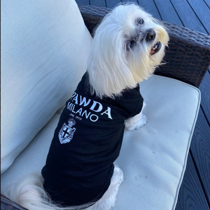 “Pawda” Dog T-Shirt – Stylish Prada-Inspired Designer Tee for Small, Medium & Large Dogs (XS–3XL)