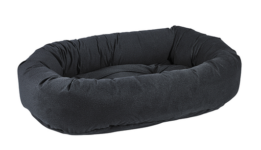 Donut Bed Flint – Oval Pet Bed with Removable Washable Cover & Tufted Cushion, Upholstery-Grade Fabric, High-Memory Polyester Fill, YKK Zippers, Doubles as Crate or Travel Mat