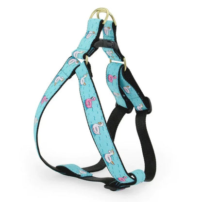 Up Country Floaties Dog Harness & Leash Matching Set – Made in USA, Adjustable Step-In Harness with Matching 5-ft Leash, Cast Brass Hardware, Machine Washable (Small–Large Dogs)