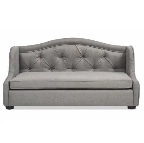 Robin 35" Tufted Wingback Pet Sofa Bed | Gray Stain-Resistant Dog & Cat Lounge