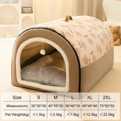 Winter Nest Pet Cave Haven | Cozy Anti-Anxiety Pet Bed with 360° Warmth