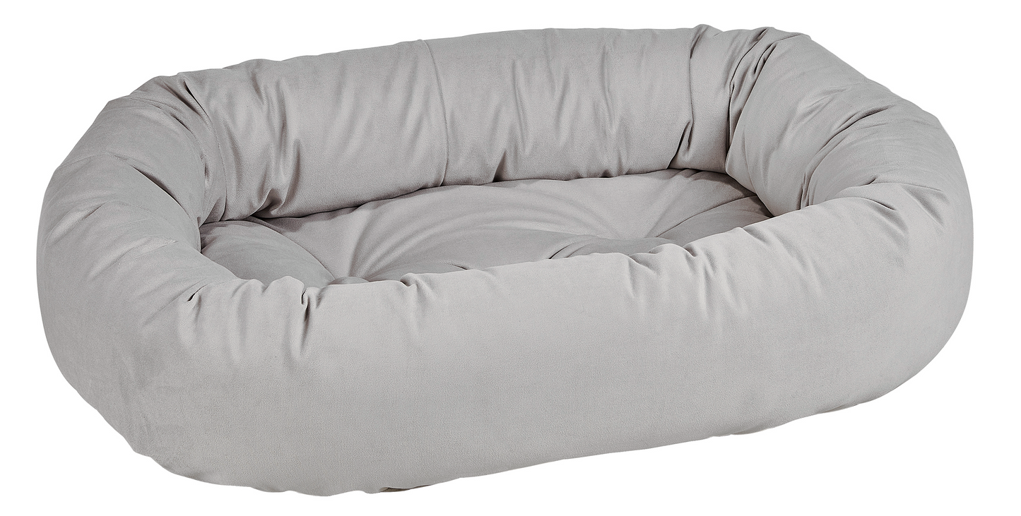 Donut Bed Granite – Oval Pet Bed with Removable Washable Cover & Tufted Cushion, Upholstery-Grade Fabric, High-Memory Polyester Fill, YKK Zippers, Doubles as Crate or Travel Mat