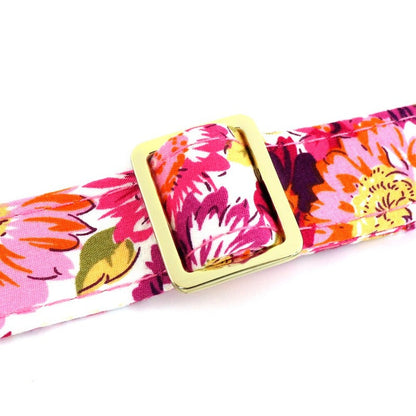 Pink Rose Flower Dog Collar & Leash Set – Personalized Engraved Floral Collar with Removable Rose for Small, Medium & Large Dogs | Posh Dog Life