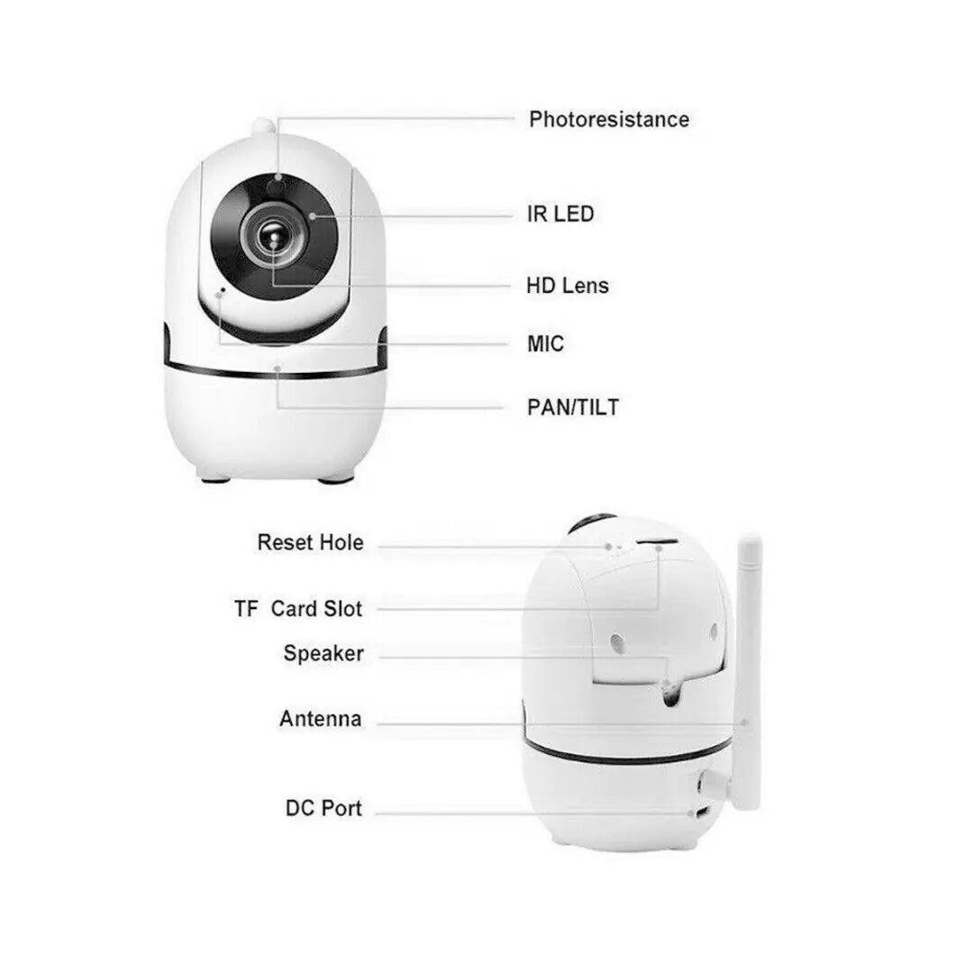 1080P WiFi Indoor Security Camera with Night Vision, Motion Alerts & Two-Way Audio