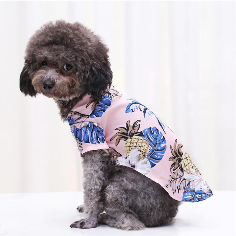 Hawaiian Dog Shirts – Tropical Aloha Button-Up for Small & Medium Dogs (XS–2XL, 8 Colors)