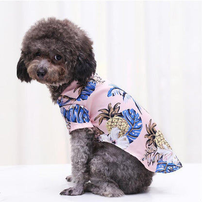 Hawaiian Dog Shirts – Tropical Aloha Button-Up for Small & Medium Dogs (XS–2XL, 8 Colors)