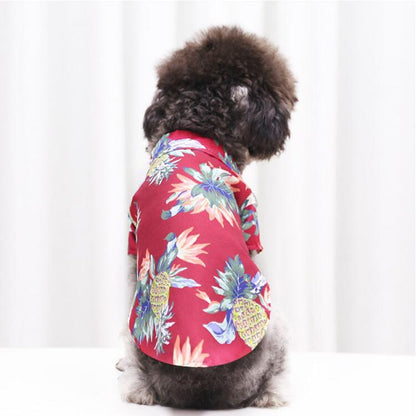 Hawaiian Dog Shirts – Tropical Aloha Button-Up for Small & Medium Dogs (XS–2XL, 8 Colors)