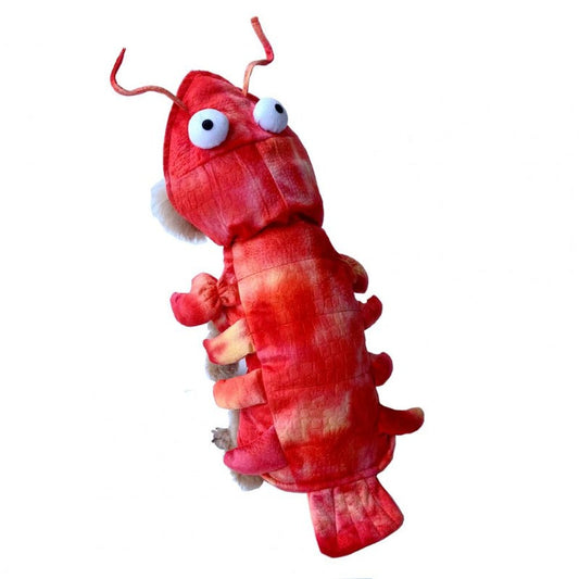 Halloween Lobster Dog Costume – Plush Red Lobster Outfit for Small to Medium Dogs, Soft Polyester Design with Cozy Warmth for Chihuahua, Pomeranian, Corgi, Beagle & More (XS–2XL)