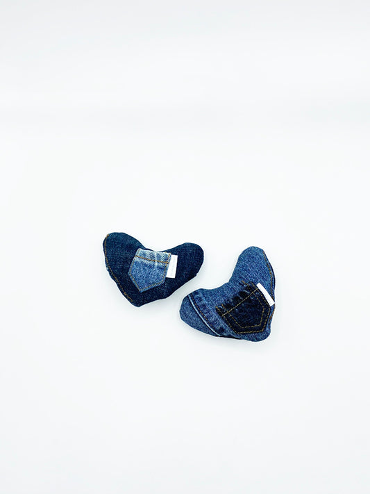 Heart Squeaker Dog Toy | Eco-Friendly Upcycled Denim Plush with Hidden Treat Pocket