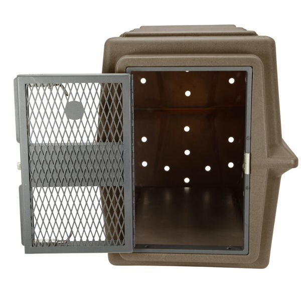 Dakota 283 Hero Dog Kennel with Dakota Guard – Coyote Granite, Heavy-Duty Military-Grade Crate with Lockable Paddle Latch & Chew-Resistant Ventilation