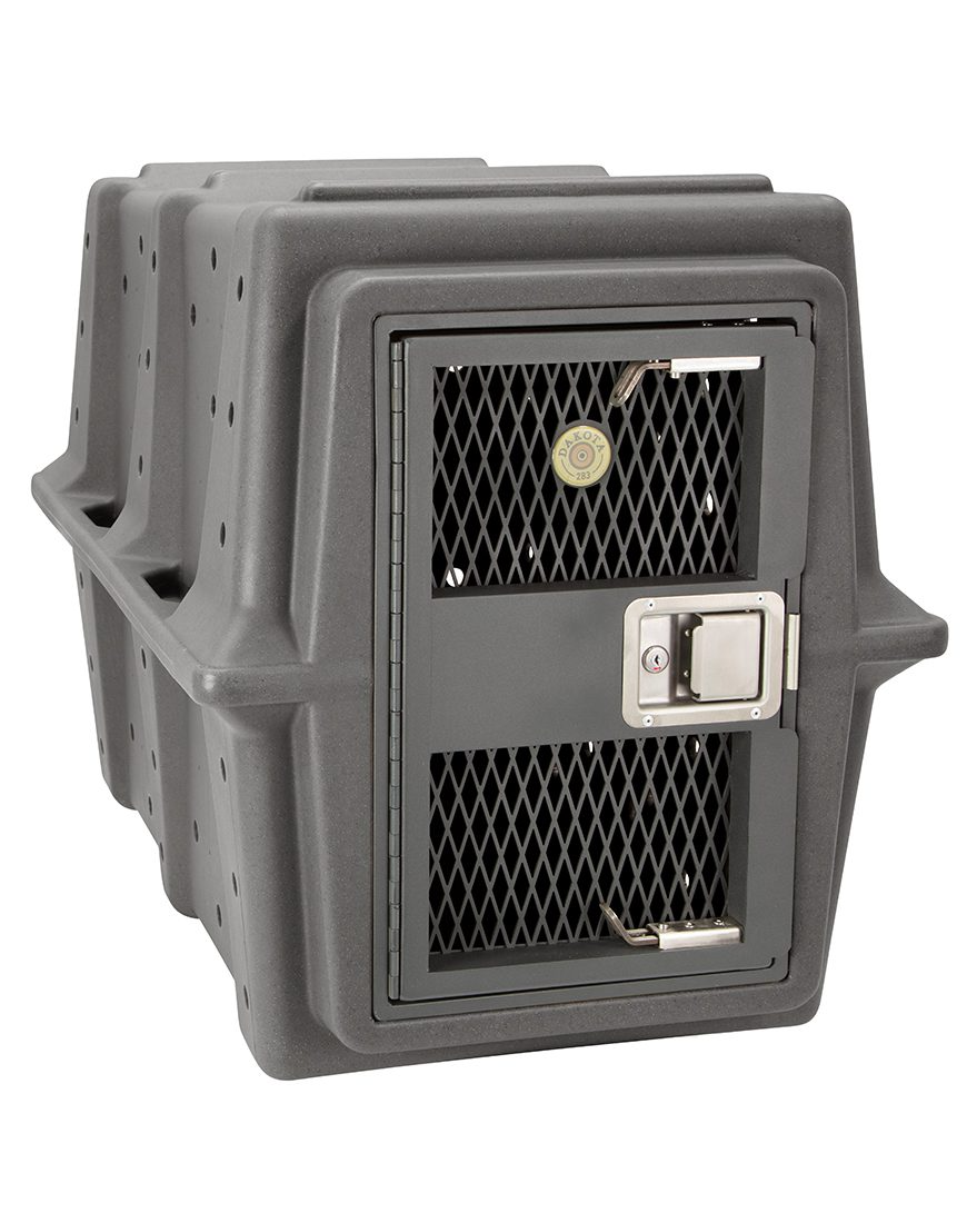 Dakota 283 Hero Dog Kennel – Dark Granite, Heavy-Duty Military-Grade Crate with Lockable Paddle Latch & Chew-Resistant Ventilation
