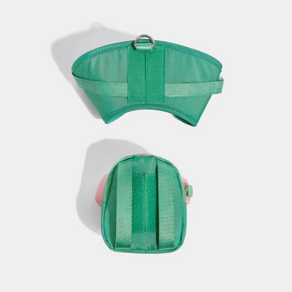 Flora Pet Harness & Backpack 3-in-1 Set by Vetreska – Flower-Shaped Backpack with Matching Collar & Leash (Size L)