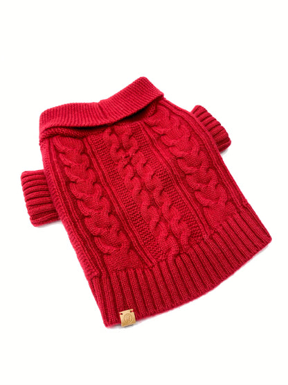 Brooklyn Cashmere Dog Cardigan – Garnet Luxury 100% Cashmere Sweater (XS–XL)