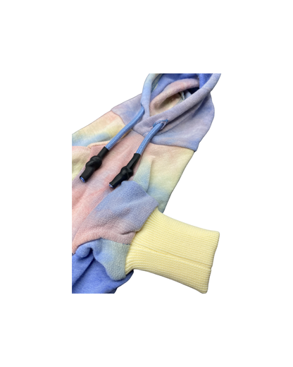 Dale Rainbow Tie-Dye Dog Hooded Onesie – Soft Cotton Pet Jumpsuit (XS–XL)