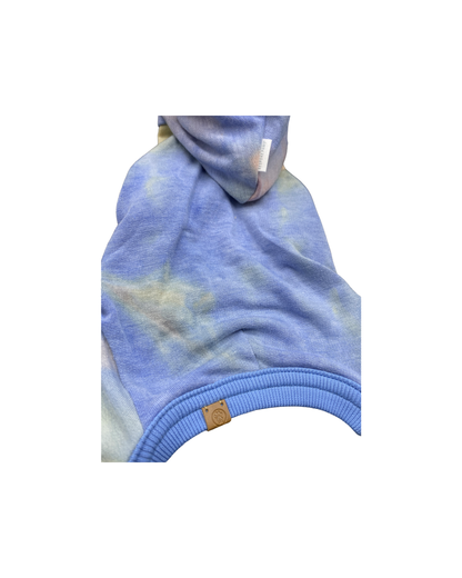 Dale Rainbow Tie-Dye Dog Hooded Onesie – Soft Cotton Pet Jumpsuit (XS–XL)