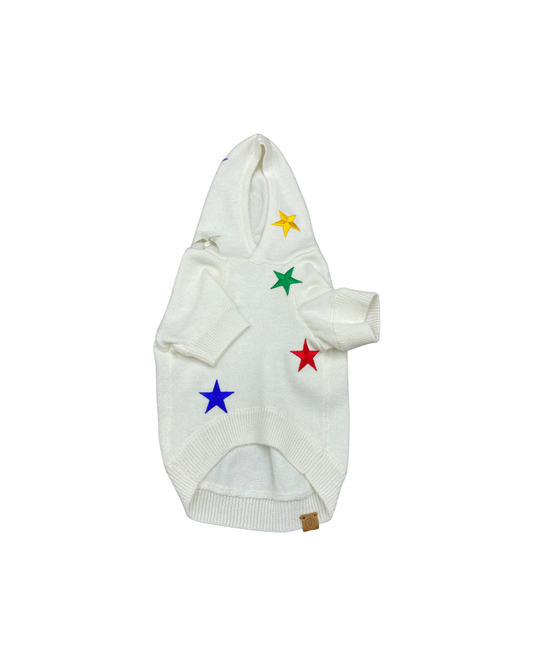 Darcy Star-Patch Dog Hoodie – Soft Cotton-Cashmere Blend Pet Sweatshirt (XS–XL)