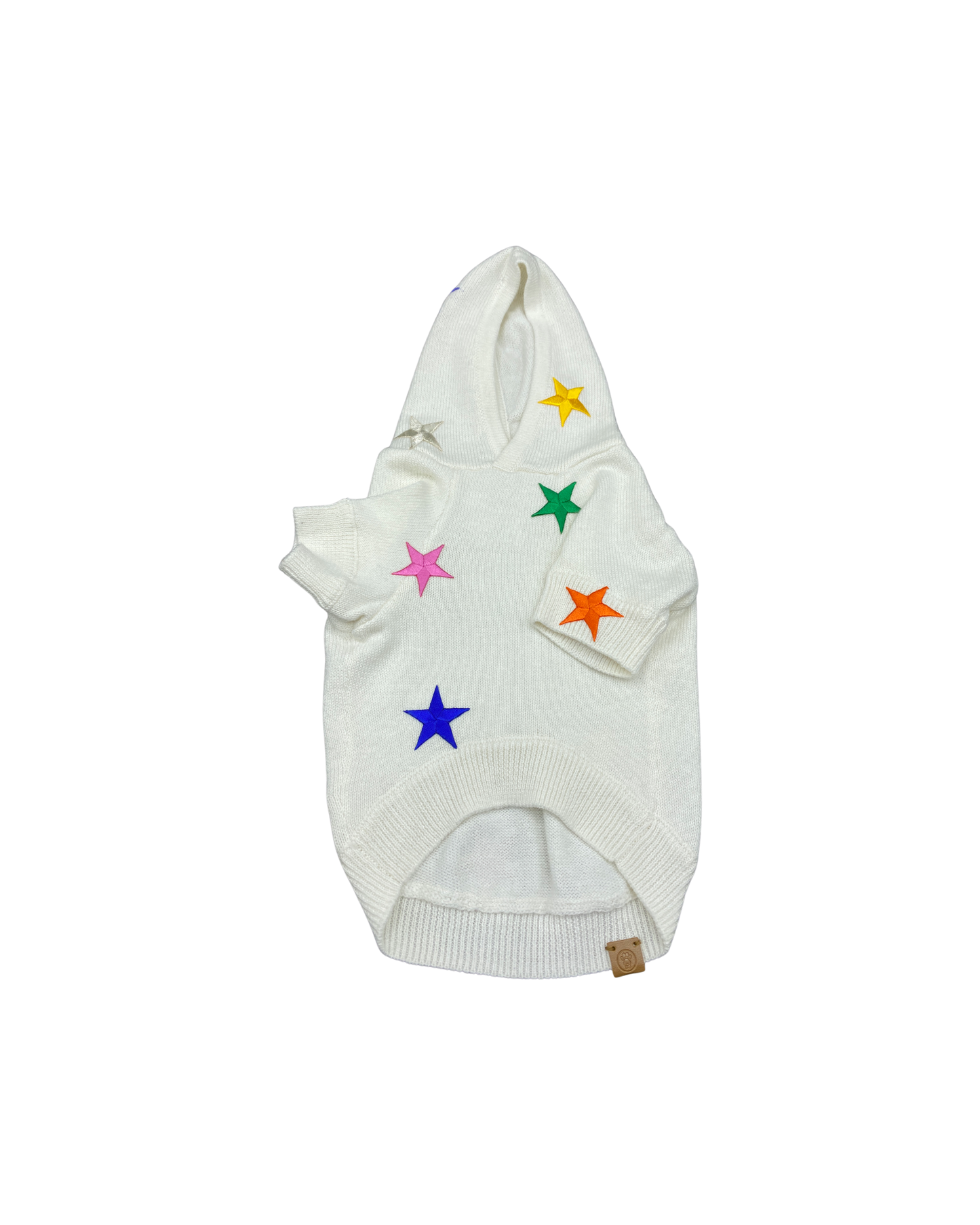 Darcy Star-Patch Dog Hoodie – Soft Cotton-Cashmere Blend Pet Sweatshirt (XS–XL)