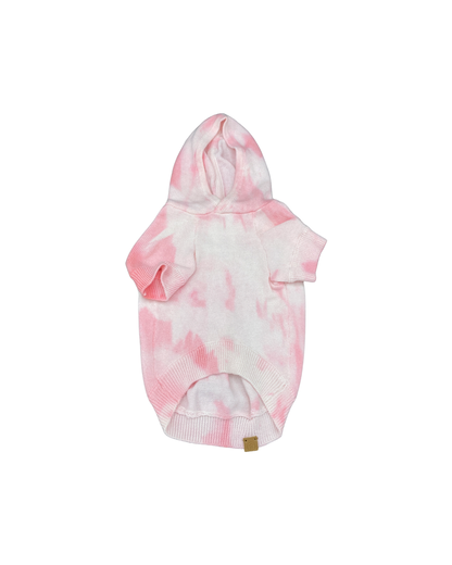 Dahl Rose Tie-Dye Dog Hoodie | Luxury Cotton-Cashmere Pet Hoodie for Small–Medium Dogs