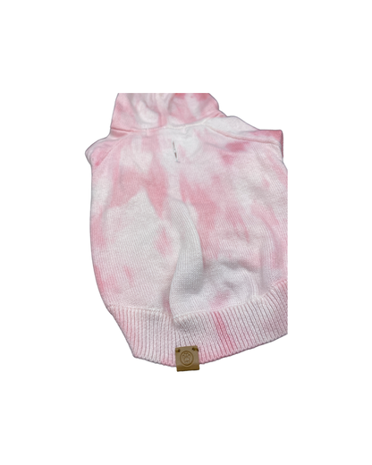 Dahl Rose Tie-Dye Dog Hoodie | Luxury Cotton-Cashmere Pet Hoodie for Small–Medium Dogs