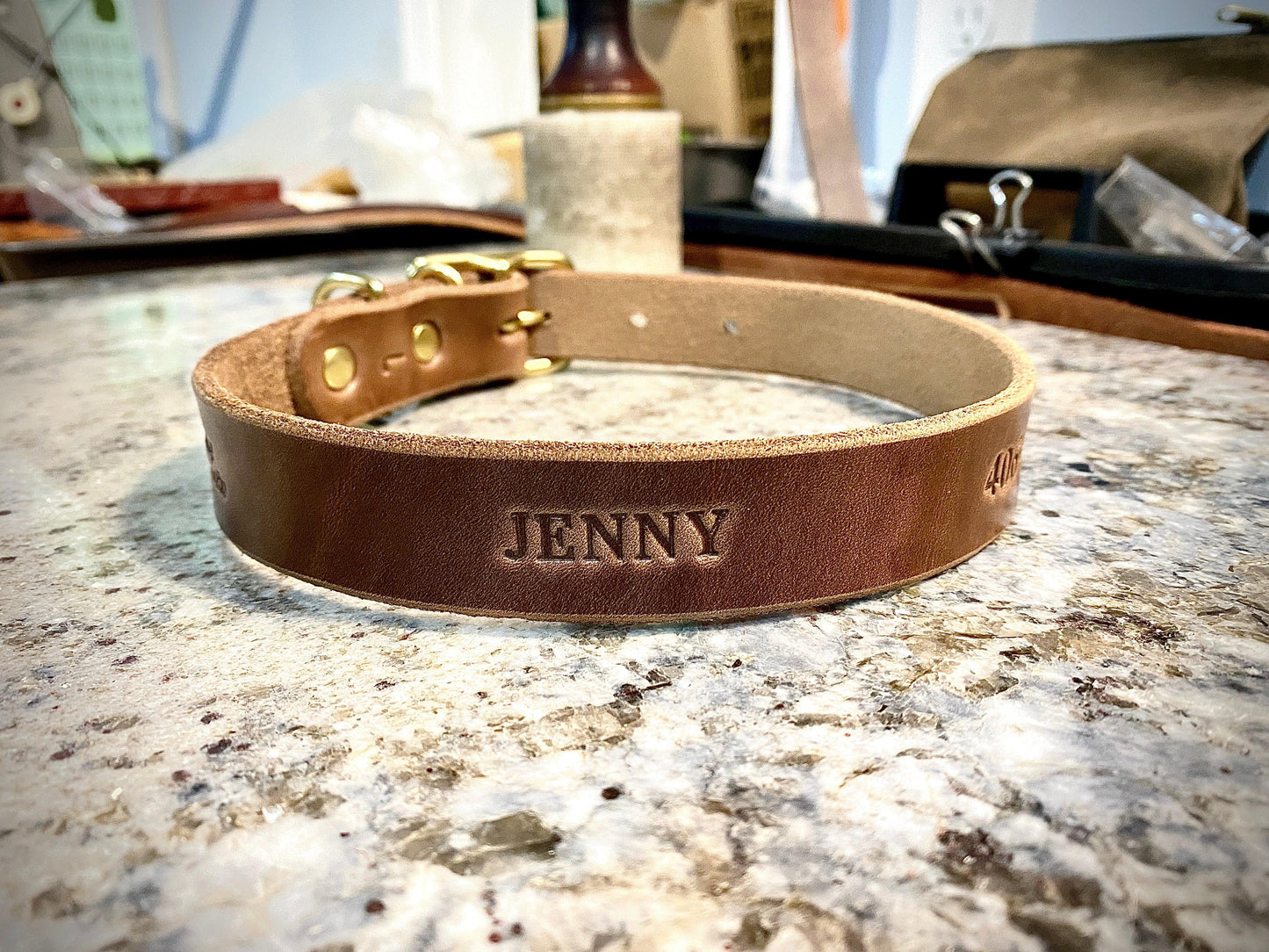 Full Leather Dog Collar – Premium Horween & Wickett & Craig Leather (Handmade USA)