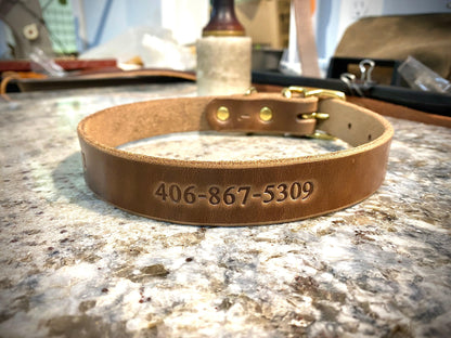 Full Leather Dog Collar – Premium Horween & Wickett & Craig Leather (Handmade USA)