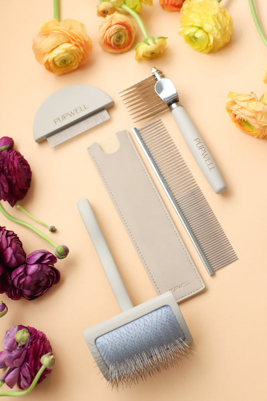 Pup Parent Essentials | Beginner Dog Grooming Bundle with Slicker Brush & Combs