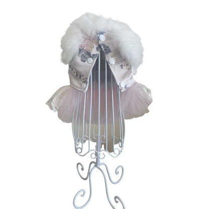 Designer Handmade “Juliette” Dog Party Dress – Luxury Pink Lace & Tulle Dress for Small Dogs (Custom Sizes Available)