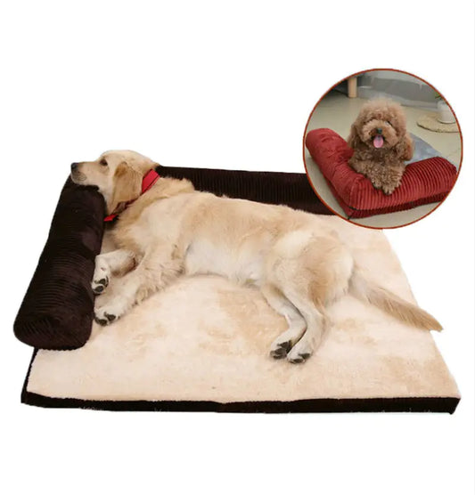 Corduroy Orthopedic Pet Sofa Bed – Soft, Non-Slip Dog Bed for Small to XL Pets