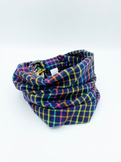 Brett Reversible Pet Snood | Cozy Cotton Flannel Dog Neck Warmer