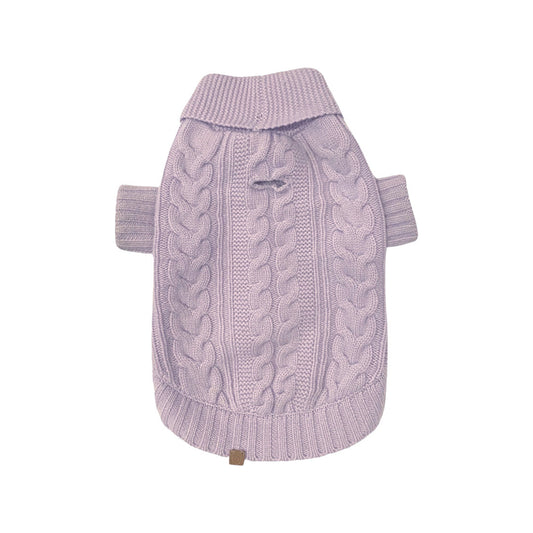Brooklyn Cashmere Dog Cardigan – Soft Lilac Luxury 100% Cashmere Sweater (XS–XL)