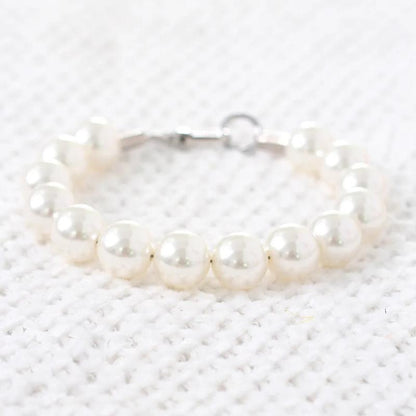 Large Pearl Dog Collar Necklace – Elegant Adjustable Beaded Necklace in White or Pink for Small, Medium & Large Dogs (XS–5XL)