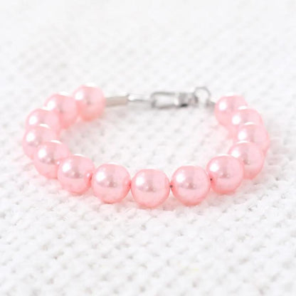 Large Pearl Dog Collar Necklace – Elegant Adjustable Beaded Necklace in White or Pink for Small, Medium & Large Dogs (XS–5XL)