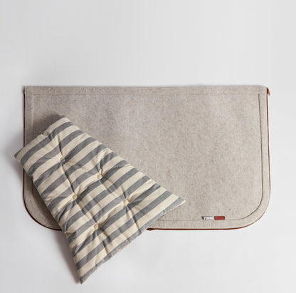 Nooee Pet Nabi Cave – Cream Convertible Pet Bed & Mat for Small Dogs & Cats, Zipper Design with Machine-Washable Cotton Cushion, Fits Pets Up to 5 lbs, 14”H x 20”L x 24”D