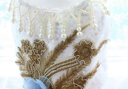 Exquisite Gold Silver Sequin Pet Gown Luxurious Dog Princess Dress