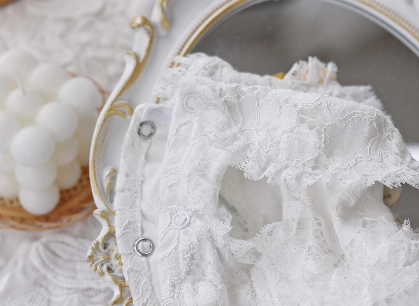 Handmade Elegant Dog Dress Blue Lace Flower Outfit