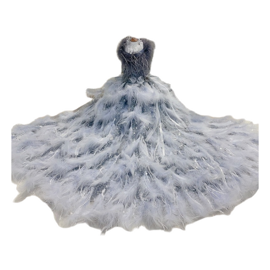 Feather Fantasy Pet Gown | Luxury Dog Dress for Special Occasions